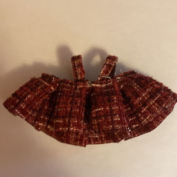 Labubu Luxury Red Tweed Dress Labubu Outfit Labubu Clothing - Picture 3 of 5